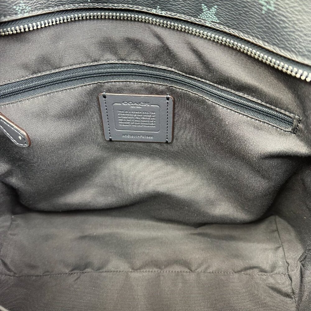 Coach Black Tote with Light Blue Star Print - Picture 12 of 16